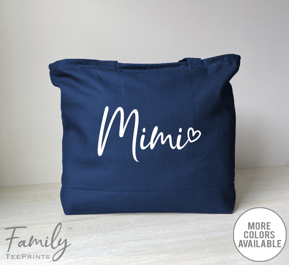 Mimi Heart - Zippered Tote Bag - Mimi Bag - Mimi Gift - familyteeprints