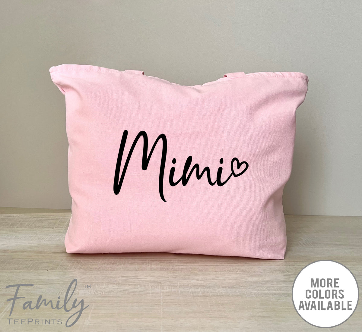 Mimi Heart - Zippered Tote Bag - Mimi Bag - Mimi Gift - familyteeprints