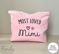 Most Loved Mimi - Zippered Tote Bag - Mimi Bag - Mimi Gift - familyteeprints