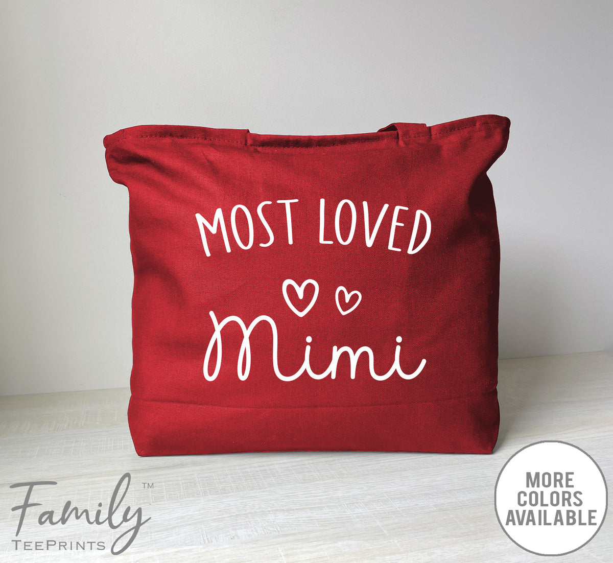 Most Loved Mimi - Zippered Tote Bag - Mimi Bag - Mimi Gift - familyteeprints