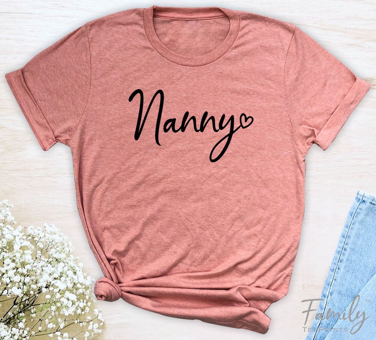 Nanny Heart - Unisex T-shirt - Nanny Shirt - Gift For New Nanny - familyteeprints