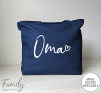 Oma Heart - Zippered Tote Bag - Oma Bag - Oma Gift - familyteeprints