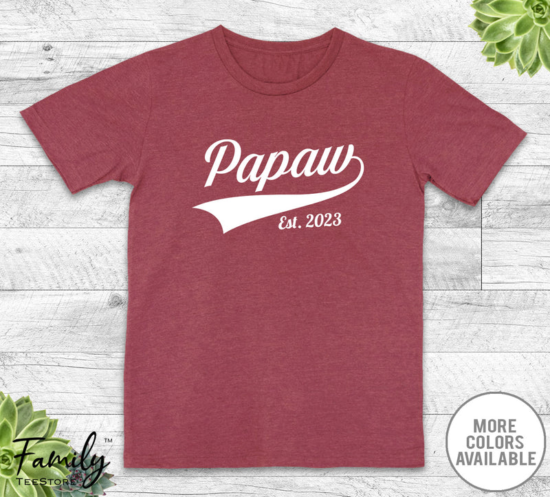 Papaw Est. 2023 - Unisex T-shirt - New Papaw Shirt - Papaw To Be Gift