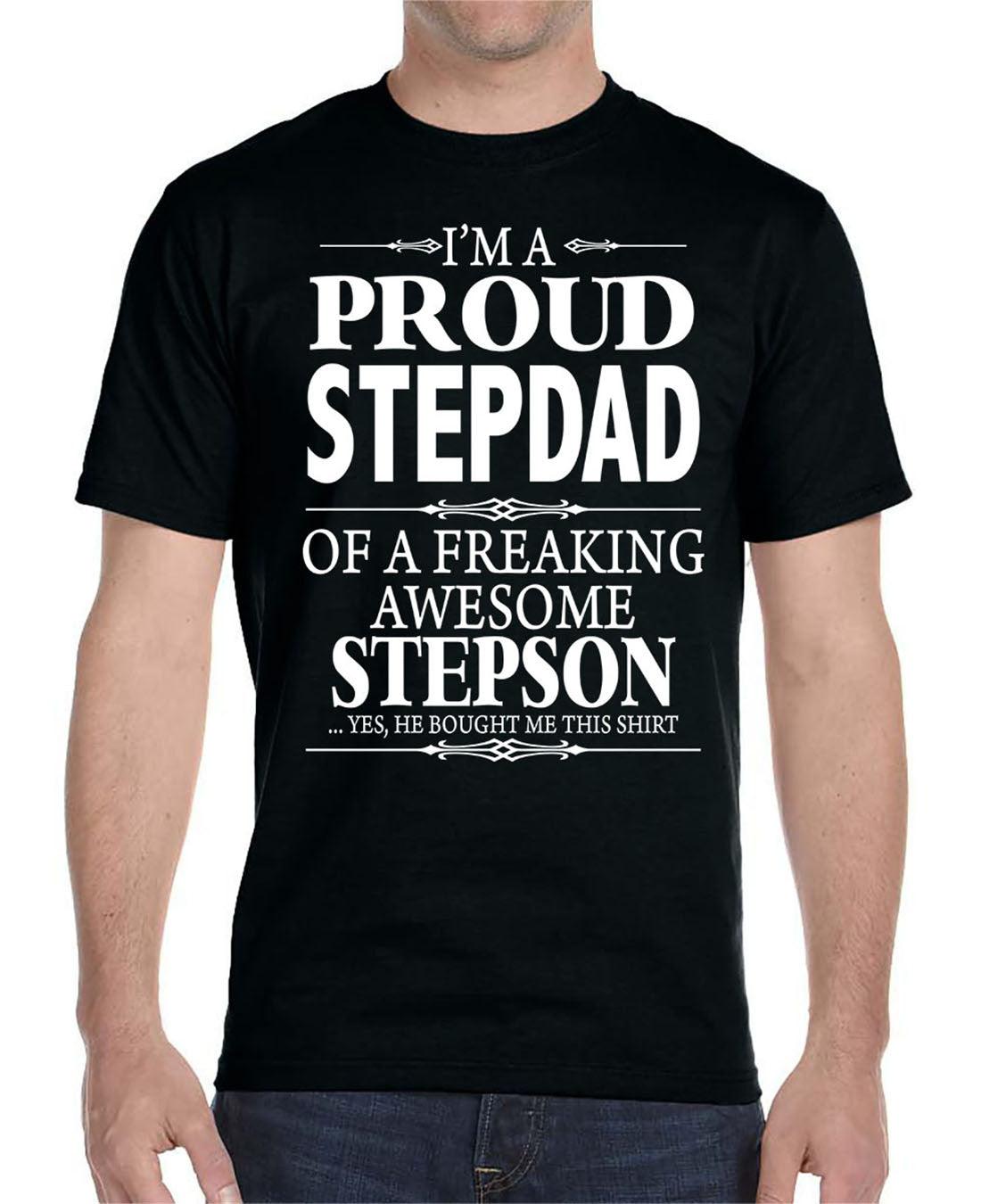 I'm A Proud Stepdad Of A Freaking Awesome Stepson-Unisex T-Shirt Stepdad Shirt - familyteeprints