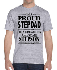 I'm A Proud Stepdad Of A Freaking Awesome Stepson-Unisex T-Shirt Stepdad Shirt - familyteeprints