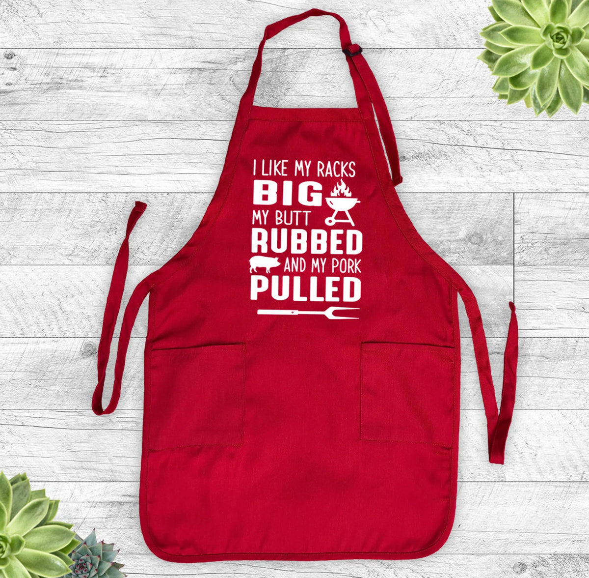 I Like My Meat Rubbed And My Pork Pulled - Grill Apron- Funny Apron - Funny Grill Apron - familyteeprints
