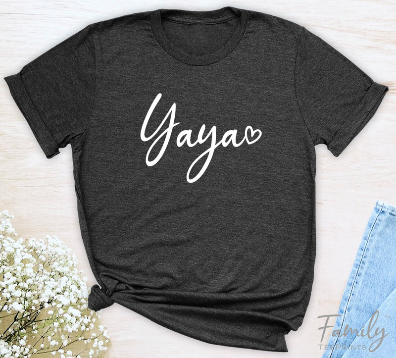 Yaya Heart - Unisex T-shirt - Yaya Shirt - Gift For New Yaya - familyteeprints