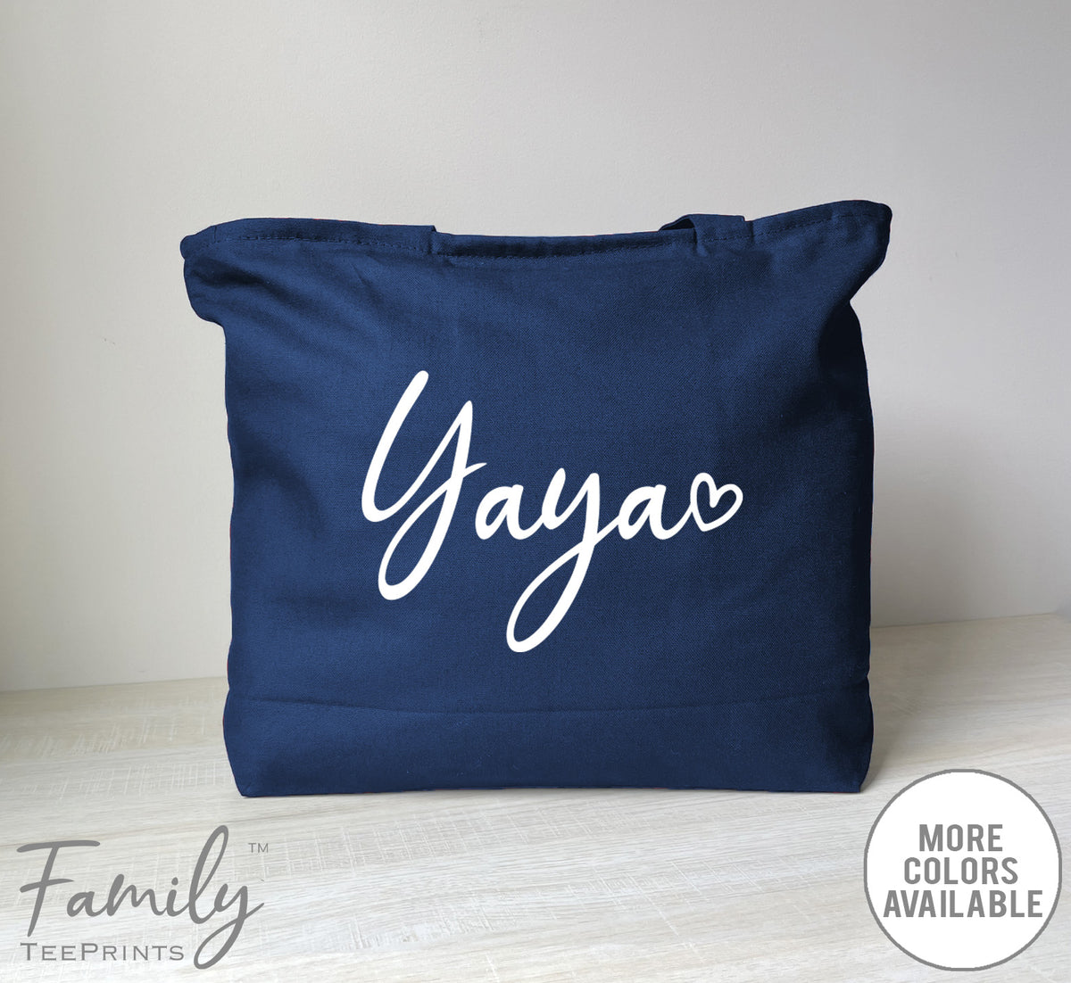 Yaya Heart - Zippered Tote Bag - Yaya Bag - Yaya Gift - familyteeprints