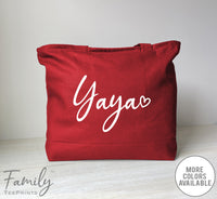 Yaya Heart - Zippered Tote Bag - Yaya Bag - Yaya Gift - familyteeprints