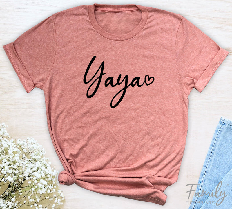 Yaya Heart - Unisex T-shirt - Yaya Shirt - Gift For New Yaya - familyteeprints