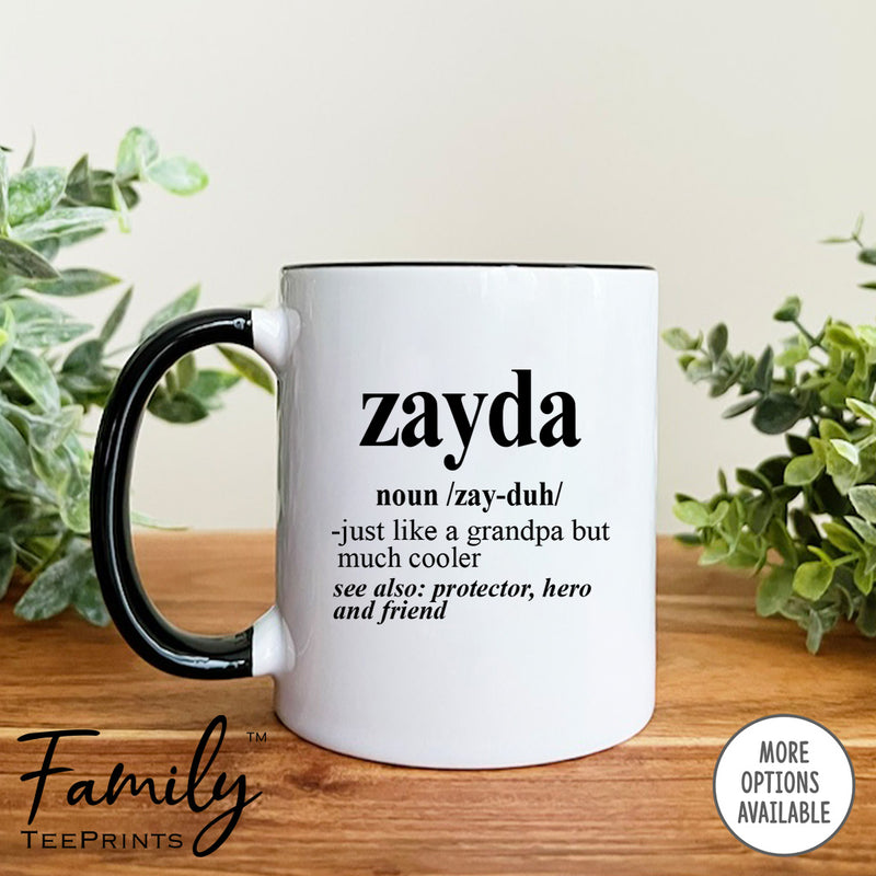 Zayda Noun - Coffee Mug - Funny Zayda Gift - New Zayda Mug - familyteeprints